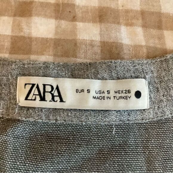 Zara Gray 3/4 Sleeve Drapey Oversized Tunic Top - Picture 4 of 4